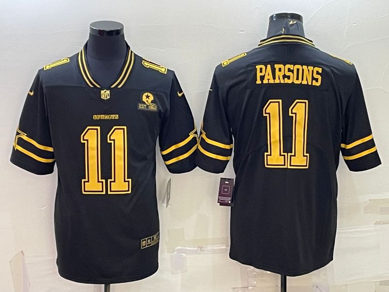 Men Dallas Cowboys #11 Parsons Black Gold 2022 Nike Limited Vapor Untouchable NFL Jersey